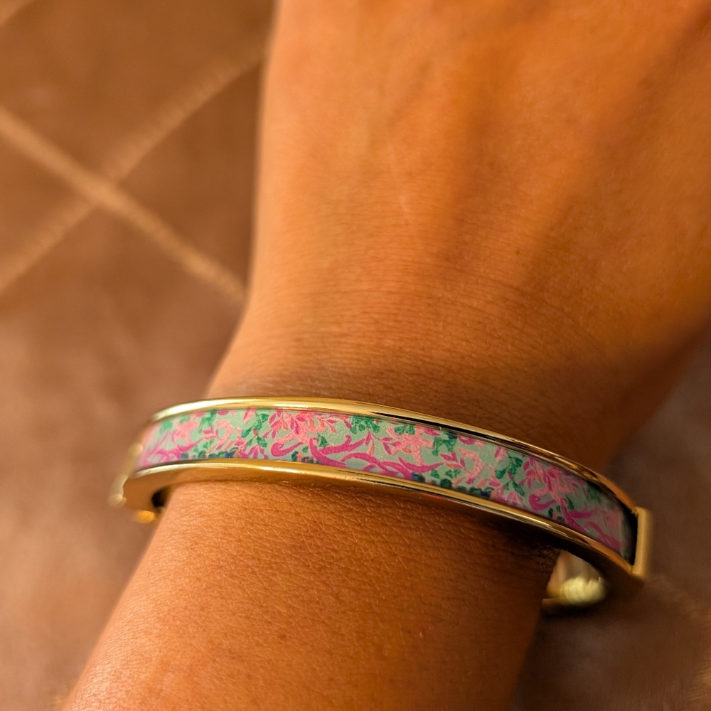Lilly Pulitzer Seaweed Samba Bangle, Starfish & Pineapple Stud Earrings 3 pc set - Picture 5 of 12